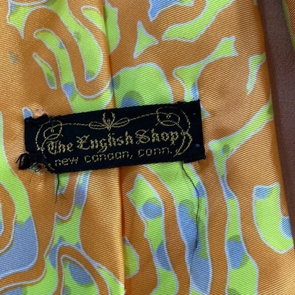 Vintage 70s Abstract Swirly Neck Tie - Picture 4 of 5